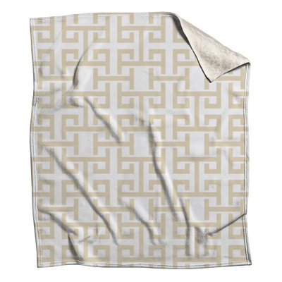 Beige Greek Key Blankets