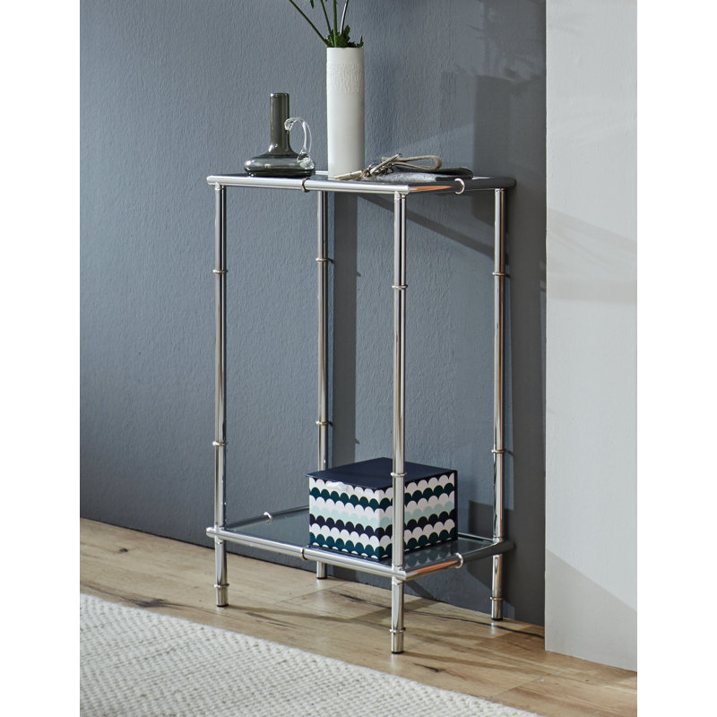 50cm Glass Top Console Table