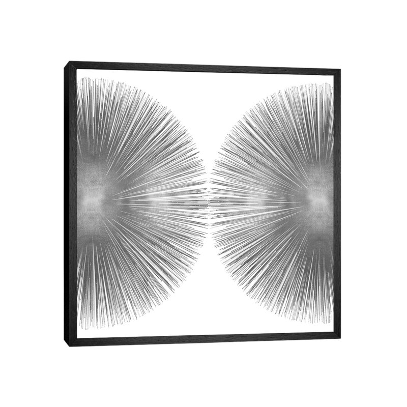 Silver Sunburst II by Abby Young - Floater Frame Print on Canvas, 66.04 cm H x 66.04 cm W, Black Floater Framed