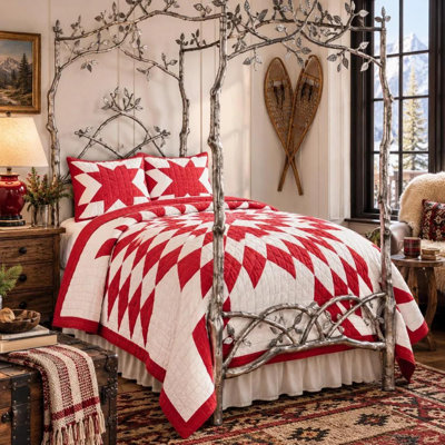 Red Star Queen Quilt Set (3pc)