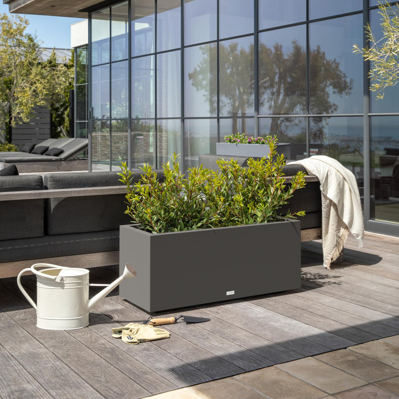 Large Rectangular Planter for Indoor or Outdoor, Gray
