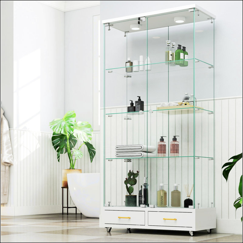 Vitrine moderne en verre, Blanc