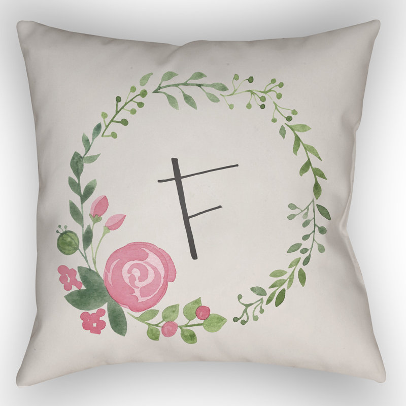 Floral Outdoor Throw Pillow, 18" H x 18" W x 4" D, C