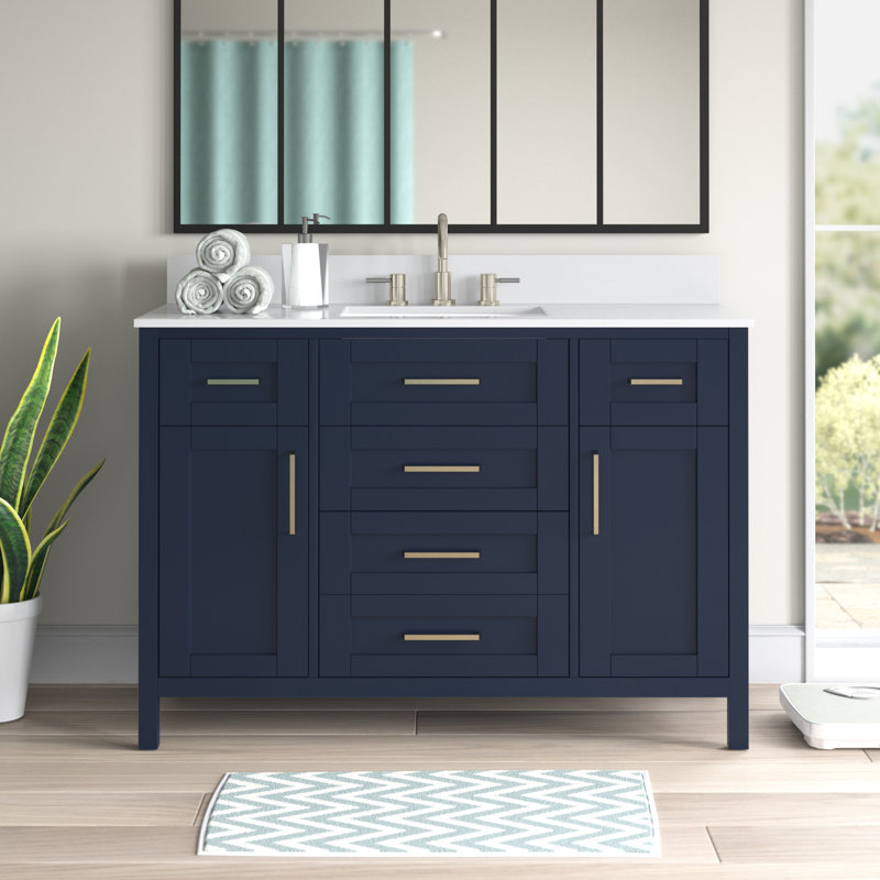 Meuble-lavabo simple 48 po Tahoe, Bleu minuit
