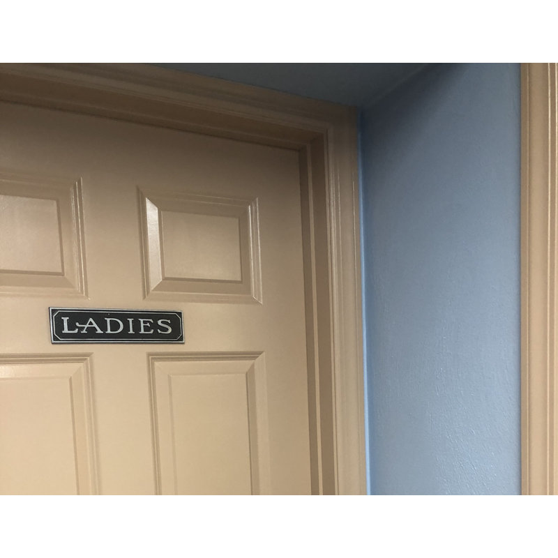 Enseigne de porte en aluminium ladies, Aluminium poli noir