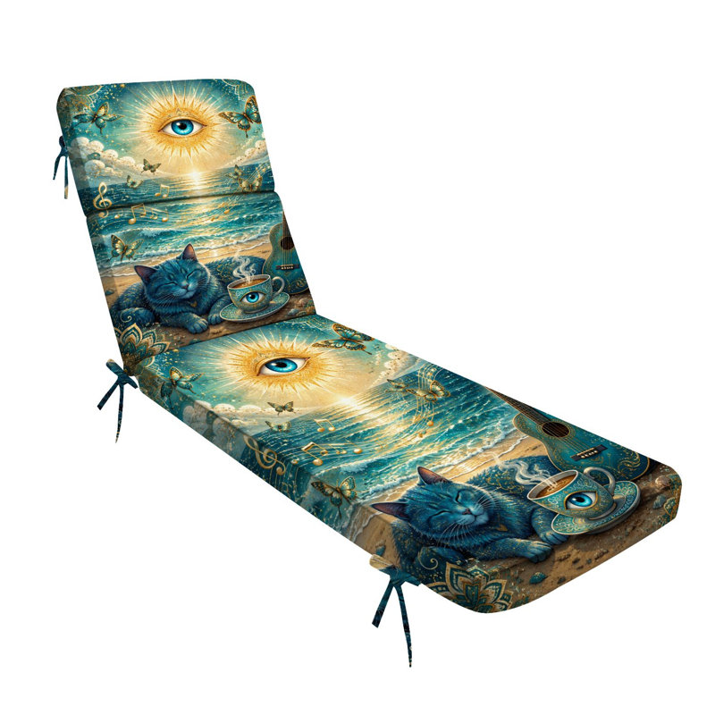  L 72,5 po x l 21 po x P 3 po (siège) Coussin de chaise longue d'intérieur et d'extérieur de 3 po d'épaisseur, Couleur 3
