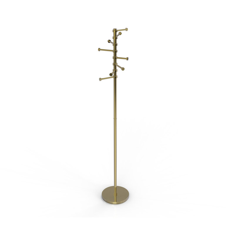 Freestanding Coat Rack, Unlacquered Brass
