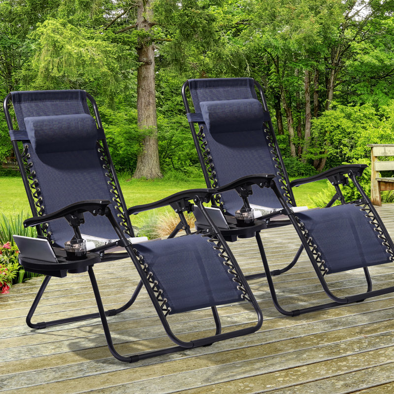 Zero Gravity Chairs, Waterproof Seat Patio Chair with Adjustable Side Tray for Patio Poolside and Backyard Lounge Reclining Chairs