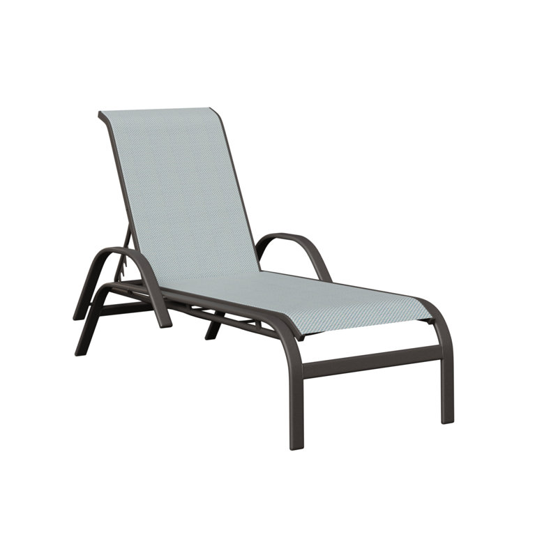Chaise longue berlinoise en graphite tacheté avec tissu Calypso, Graphite moucheté, Bleu ciel