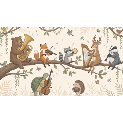 Papier peint animaux, musique et fantaisie