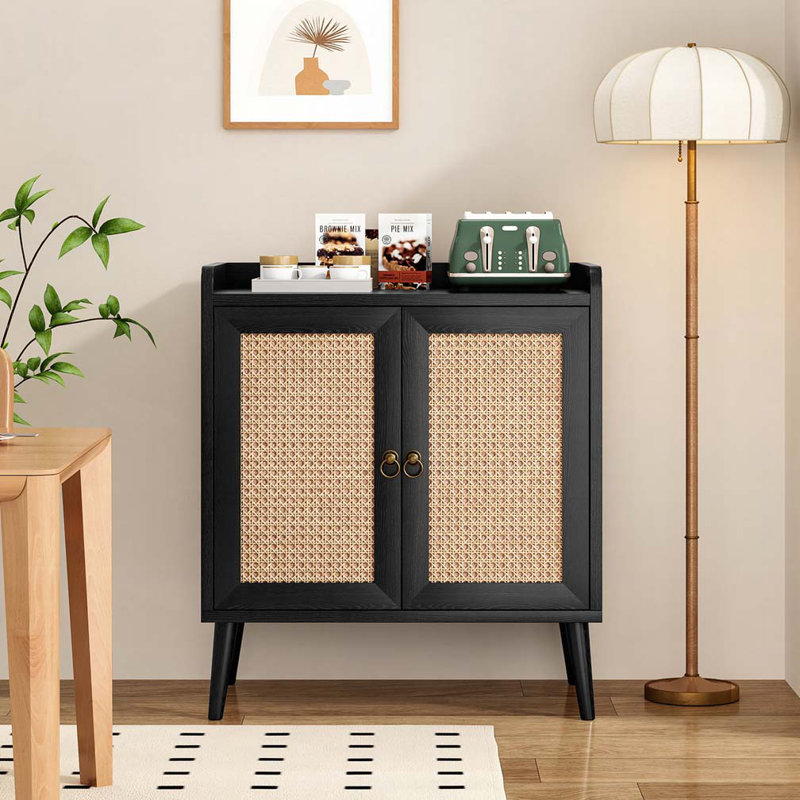Vienna Accent Cabinet, Black/Natural