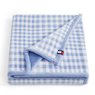 Tommy Hilfiger Printed Reversible Plush Fleece Throw Blanket