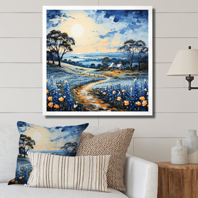 " Blue Bonnets Field Pointillism II "