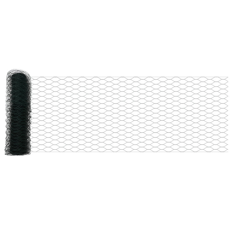 Vidaxl Hexagon Fence Steel, Green, 40cm H x 1000cm W