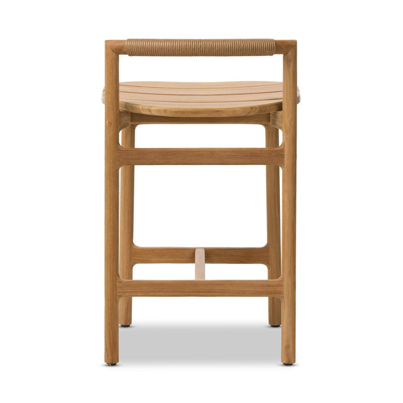Baden Outdoor Teak Bar Stool, 24.29"