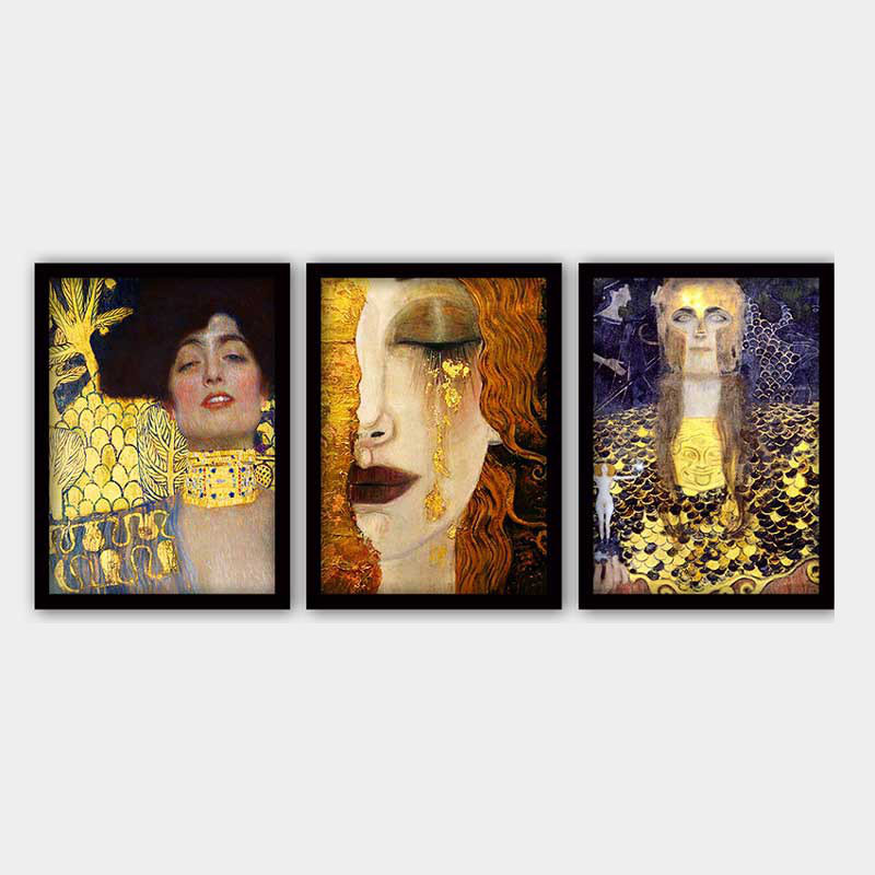Stunning Decorative Framed Painting Set (3 Pieces), 21.7 x 29.5 Inches Each | 100% Wooden Frame with 0.8 Inch Polystyrene | UV Digital Printing | Perfect for Living Room, Office & Gallery Wall Decor