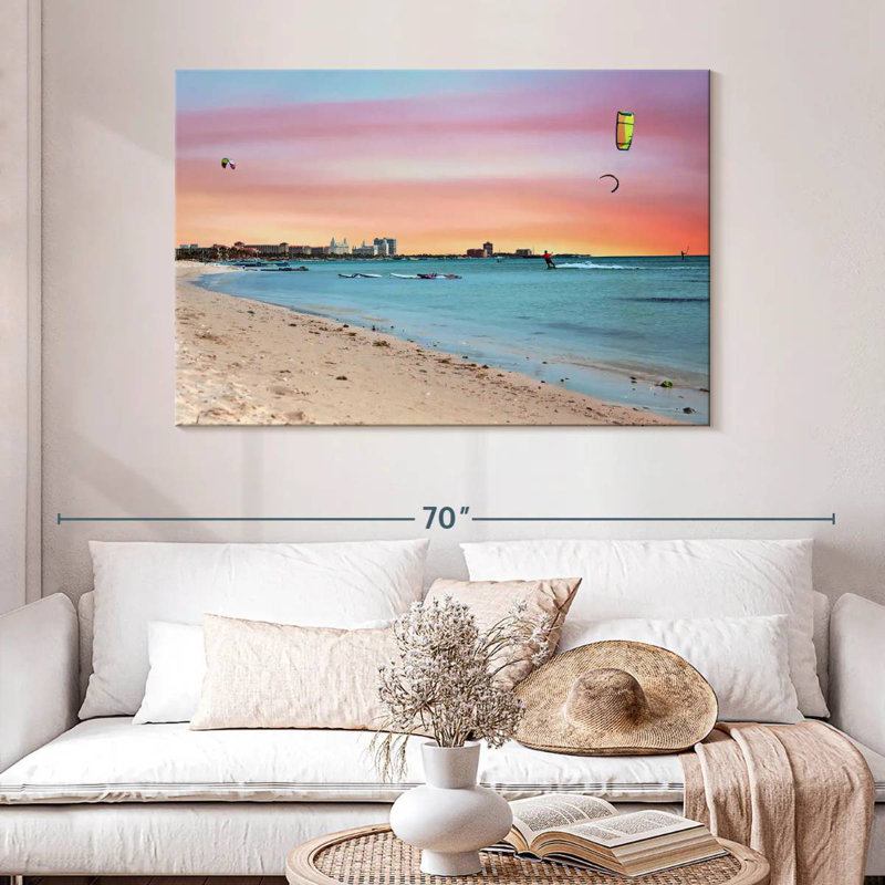 Sunset At Palm Gillard Aruba, 32" H x 48" W