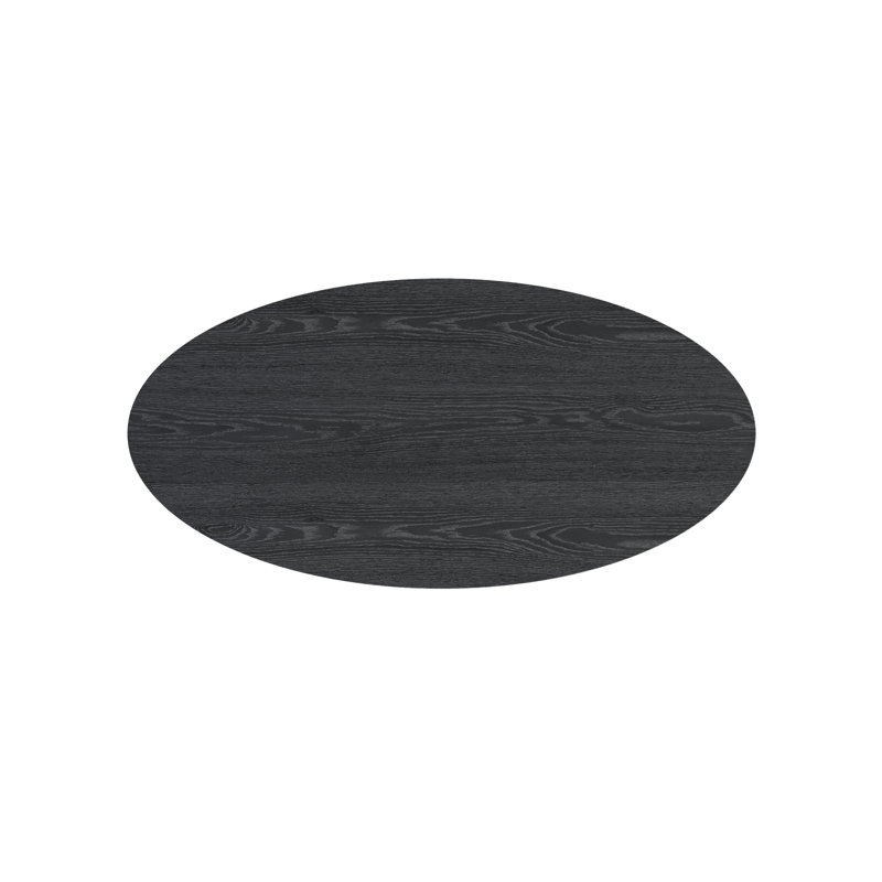 Oval Solid Wood Table Top Black 39.37", Black, 1.2"H x 39.37"L x 22.44"W, Oval