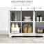 Buffet avec comptoir en bois massif, armoire à café avec tiroirs et portes, blanc