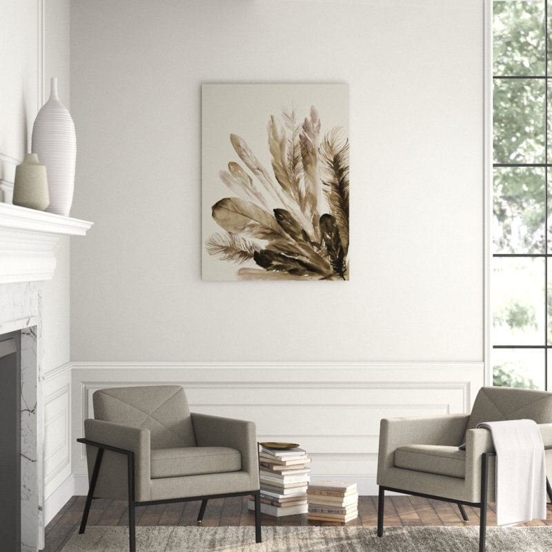 Sepia Plumes I Print by Guseul Park, Image Brush Gel, 48" H x 36" W x 1.5" D