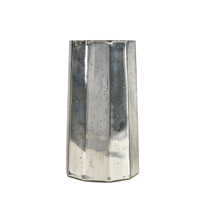 Vase en verre Mercer41 Marquis Mercury, H 12 po x l 6,90 po x P 6,90 po, Argent argent