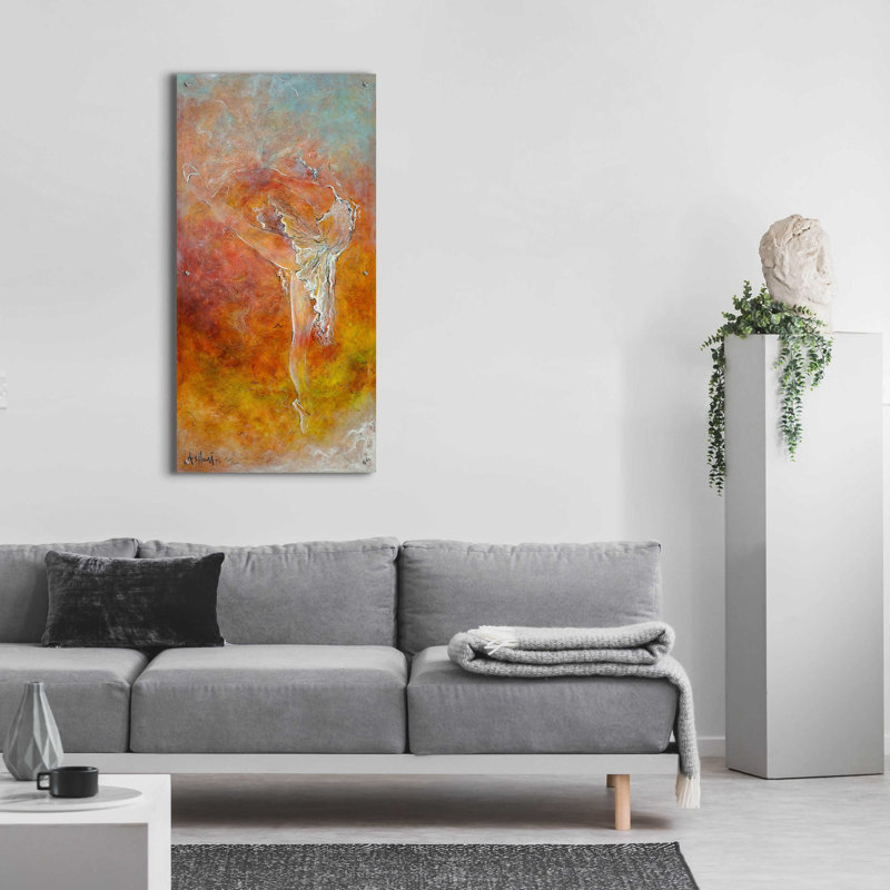 «Dance Course» par Sam Asllani, art mural en verre acrylique, H 48 po x l 24 po