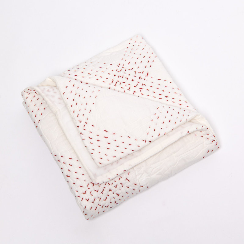 Quilt, Twin Quilt, White/Red