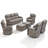 7-Piece Outdoor Wicker Patio Sofa Set With Swivel Chairs And Ottomans-1552707128