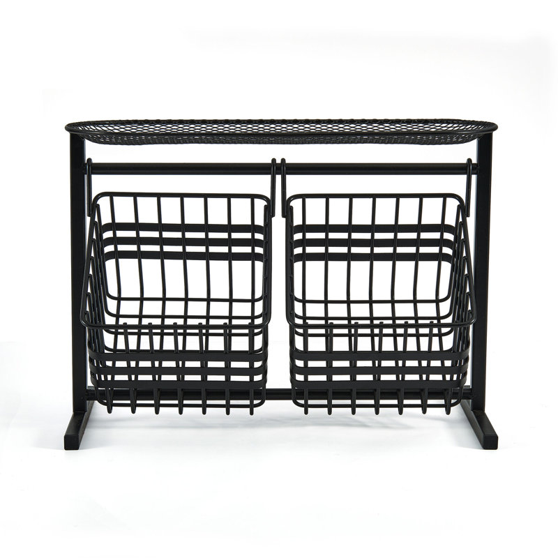 Gourmet Basics By Mikasa Band and Stripe 2-Tier Storage Basket