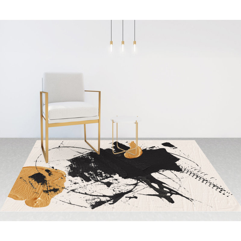 Daryus Vinyl Machine Printed Area Rug, Rectangle 5'3" x 7'10.5"