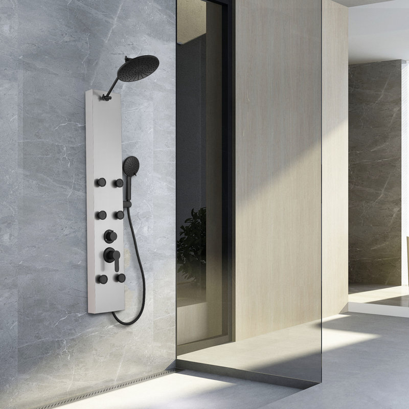 Panneau de douche 47,24 avec, Noir / nickel