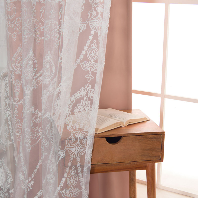 Paire de rideaux transparents avec œillets Portishead, L 52 po x L 96 po, Rougir