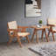 Fauteuil d'appoint beige et naturel