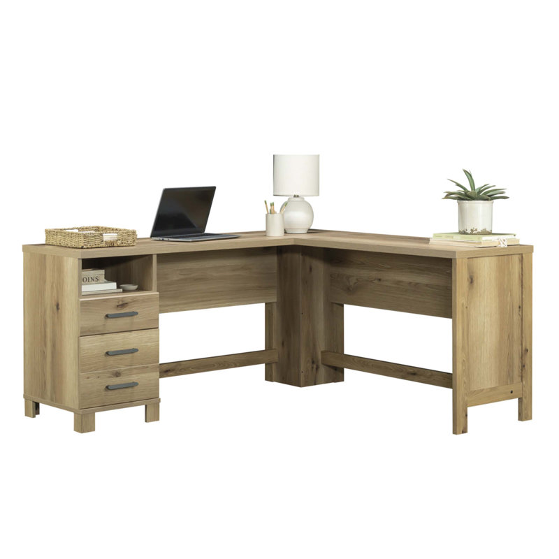 L-Shaped Desk With Small Drawer