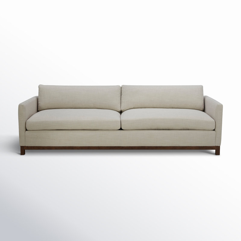 Canapé rembourré Liz, Lin Performance Effie, Marron foncé, H 32,28 po x l 101,97 po x P 39,37 po