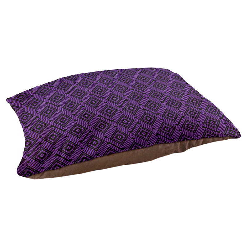 Coussin stylisé de labyrinthe carré Byrge, L 52 po x l 42 po, Noir / Mauve