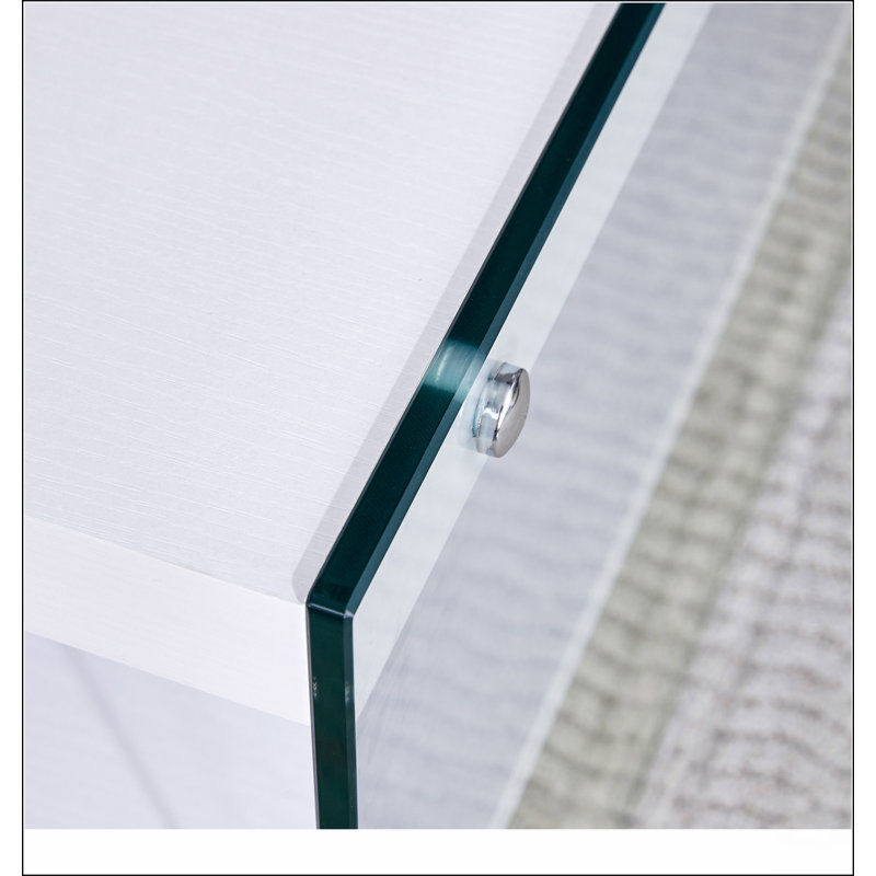 Double table basse rectangulaire. La surface du panneau est en panneau de fibres à densité moyenne avec des autocollants blancs