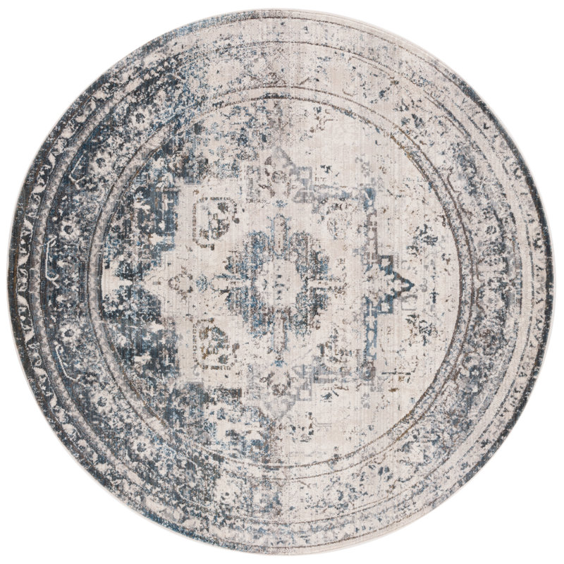 Vintage Persian Performance Oriental Rug, Round 5'