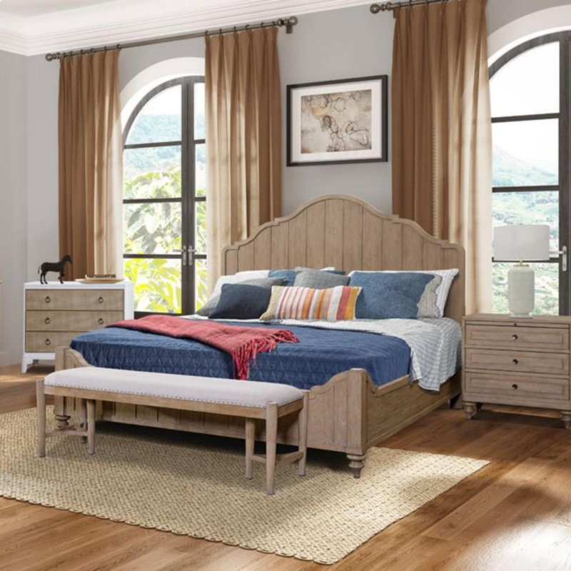 Bed Frame With Transitional Casual Design