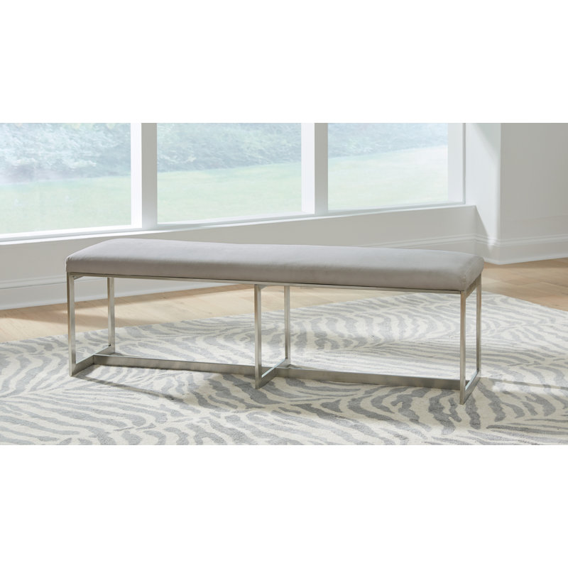 Banc rembourré en mélange de lin Gavan, Colombe