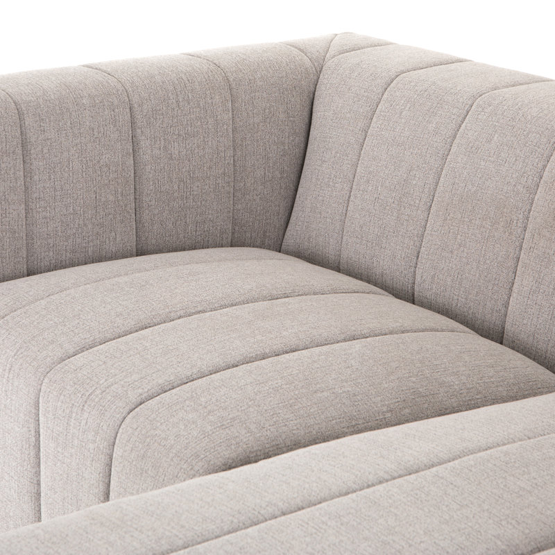 Grayson 88" Left Hand Facing Modular Sectional, Right Hand Facing, Gray Polyester