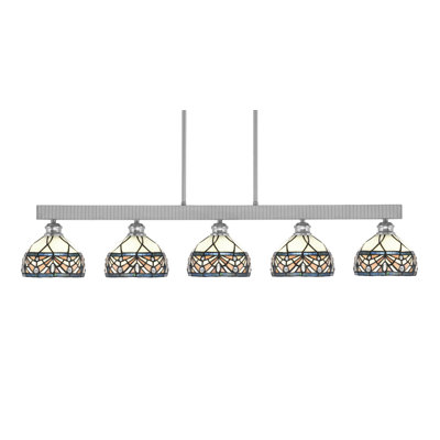 Edge 5 Light Bar Shown With 7" Royal Merlot Art Glass