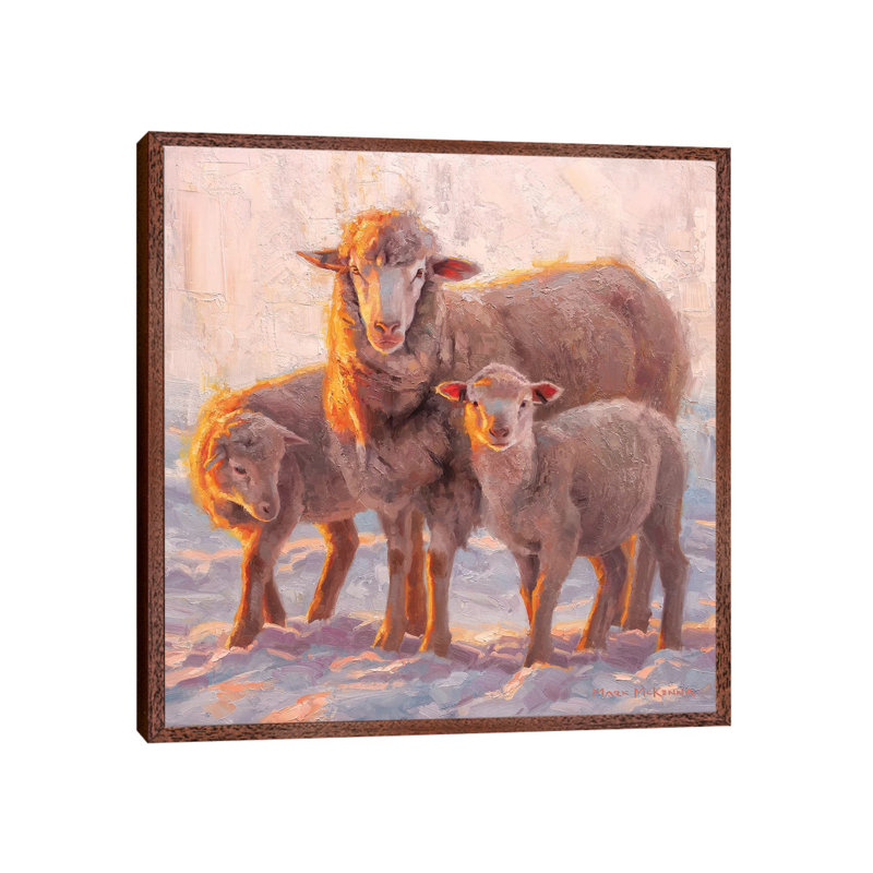 Sundown by Mark McKenna - Painting on Canvas, Classic Brown Wood Framed, 66.04cm H x 66.04cm W x 3.81cm D