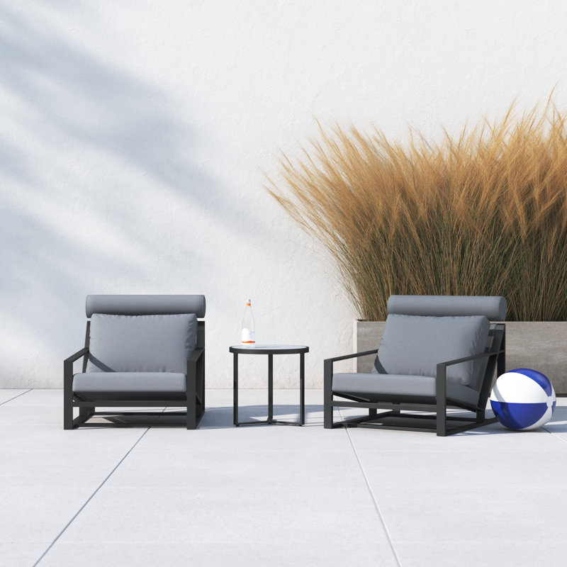 Carrol 2 - Person Patio Conversation Sets with Cushions