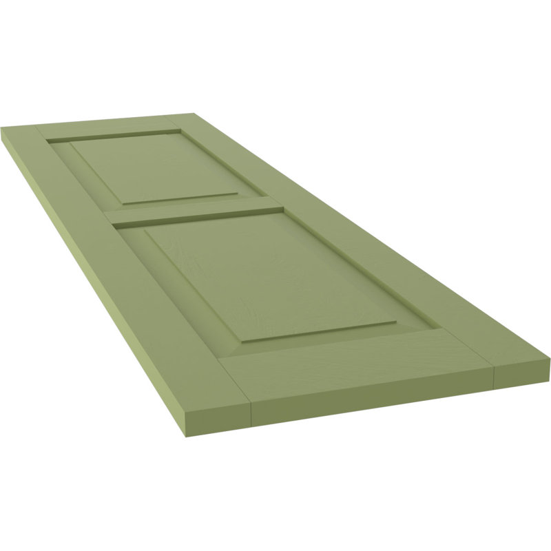 Deux volets à panneaux surélevés Americraft (par paire), Vert mousse, 53", 15"
