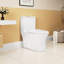Toilette en céramique blanche à hauteur confortable, siège allongé à fermeture en douceur 1,1 / 1,6, moderne, siège uni, blanc