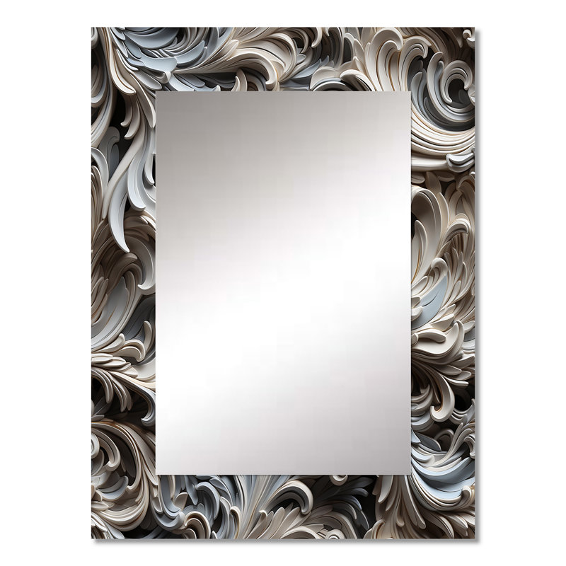 Motif cachemire beige et argent Bagent, 32 po x 24 po