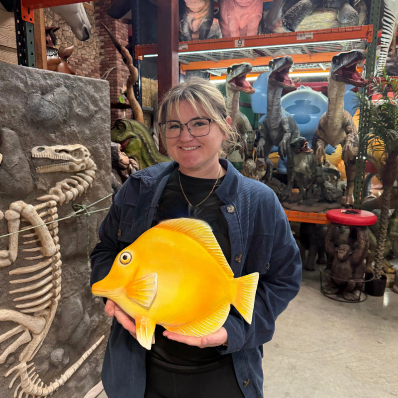 Statue poisson jaune