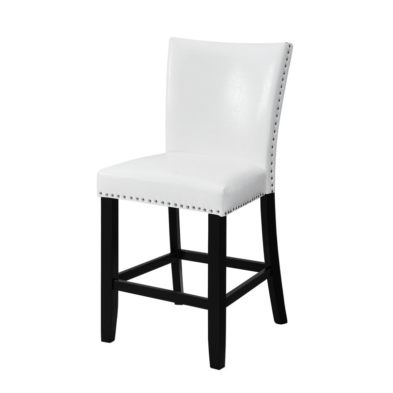 Chaises de salle à manger contemporaines à hauteur de comptoir, 2 pièces, blanc, 2 pièces, avec repose-pieds, design moderne