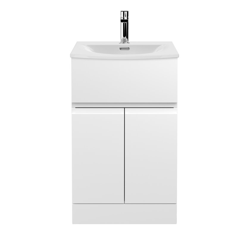 Urban 510mm Single Bathroom Vanity with Integrated Vitreous China Basin, Satin White
